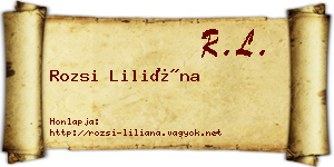 Rozsi Liliána névjegykártya